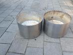 Roestvrijstalen plantenbakken, Tuin en Terras, Bloembakken en Plantenbakken, Ophalen of Verzenden, Gebruikt, Rond