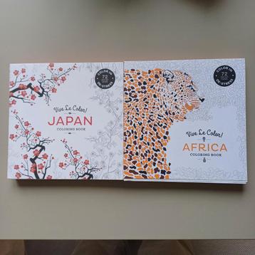 2 kleurboeken voor volwassenen - Afrika en Japan beschikbaar voor biedingen