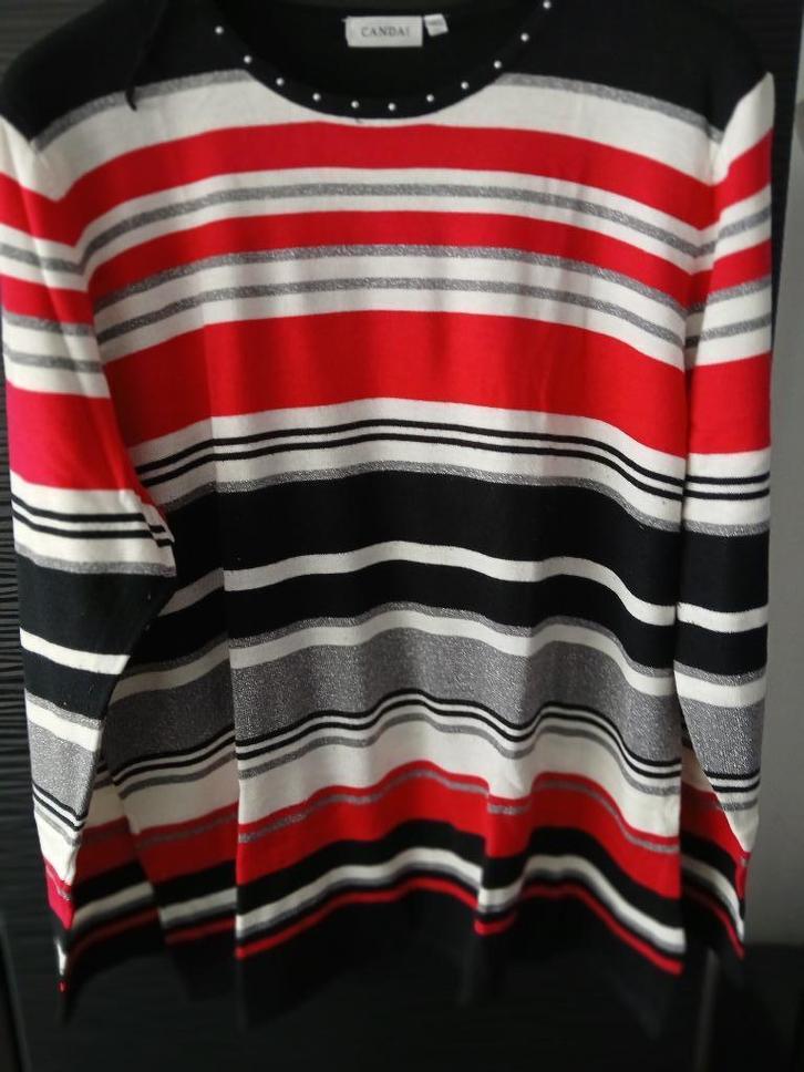 rood zwart wit grijs gestreepte dames langarm trui maat xl, Kleding | Dames, Grote Maten, Zo goed als nieuw, Trui of Vest, Overige kleuren