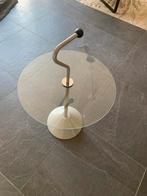 Glazen Bijzettafel met Metalen Onderstel, Minder dan 55 cm, Rond, Ophalen, 45 tot 60 cm