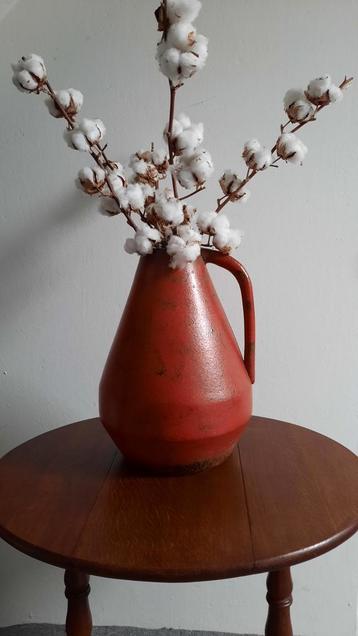 Antieke rode stenen grote vaas keramiek rood zwart vintage  beschikbaar voor biedingen