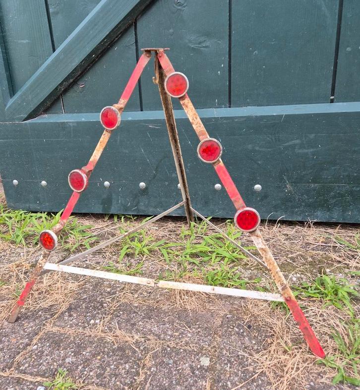 Zeer oude werk in uitvoering, gevarendriehoek., Verzamelen, Overige Verzamelen, Zo goed als nieuw, Ophalen of Verzenden