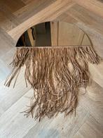 Spiegel met fringe suede, Minder dan 50 cm, Rond, Nieuw, Ophalen of Verzenden