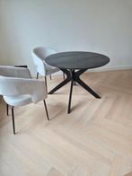Eettafel rond 120cm eiken zwart, Huis en Inrichting, Tafels | Eettafels, Ophalen, Rond, Zo goed als nieuw, Vier personen