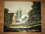 Gesigneerd vintage schilderij (50x60cm) Boerderij landschap, Ophalen