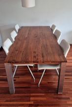 Notenhouten eettafel 200x100, Huis en Inrichting, Tafels | Eettafels, Ophalen, 200 cm of meer, Zo goed als nieuw, Vijf personen of meer
