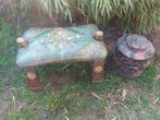 Vintage terracotta tabakspot & vintage kamelen kruk zadel, Ophalen, Huis en Inrichting