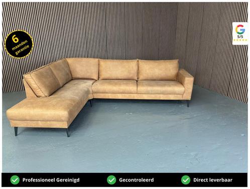 GRATIS LEVERING Hoekbank Cognac 290x210 GEREINIGD, Huis en Inrichting, Banken | Bankstellen, Zo goed als nieuw, Hoekbank, Vierpersoons of meer
