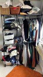 Zwarte open kledingkast met leg- en hanggedeelte / wardrobe, Ophalen, 100 tot 150 cm, Zo goed als nieuw, 150 tot 200 cm