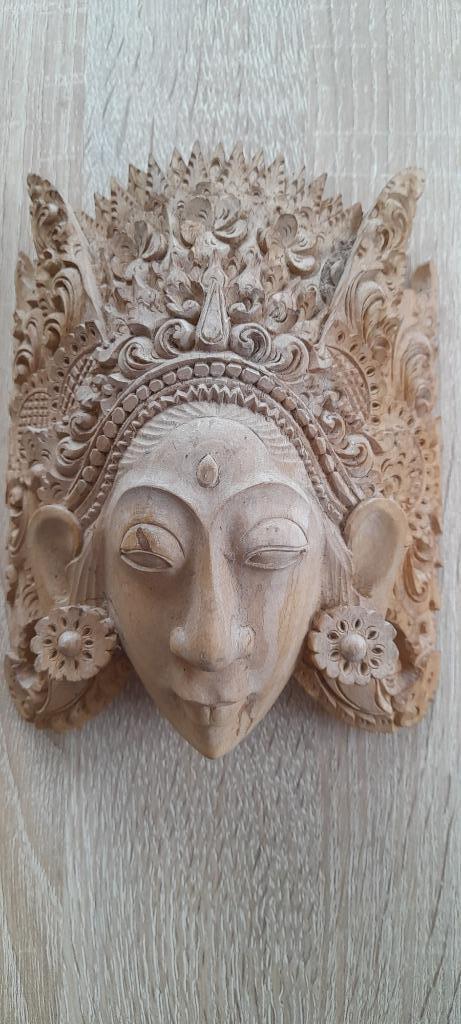 Bijzondere Balinese sculptuur / masker 17 cm, Antiek en Kunst, Kunst | Beelden en Houtsnijwerken, Verzenden