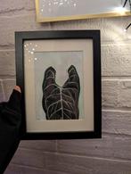 Anthurium Warocqueanum Acrylverf op Papier, Minder dan 50 cm, Ophalen of Verzenden, Zo goed als nieuw, Schilderij