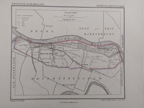 63 / Litho van J. Kuyper uit 1867 van Heinenoord ZH, Antiek en Kunst, Kunst | Litho's en Zeefdrukken, Ophalen of Verzenden