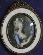 Miniatuur 09 - Marie Antoinette à la Rose - ovaal -ANTIEK, Ophalen of Verzenden