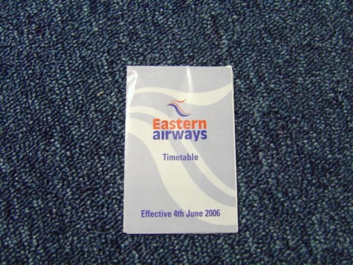 Timetable en/of dienstregeling Eastern Airways zomer 2006, Verzamelen, Luchtvaart en Vliegtuigspotten, Zo goed als nieuw, Boek of Tijdschrift