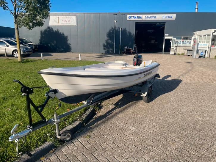 Prachtige Quicksilver 360 Evinrude 8 pk, Watersport en Boten, Vis- en Consoleboten, Zo goed als nieuw, Tot 10 pk, 3 tot 6 meter