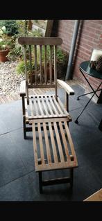 Teakhouten ligstoel, Tuin en Terras, Ligbedden, Ophalen of Verzenden, Zo goed als nieuw, Teakhout
