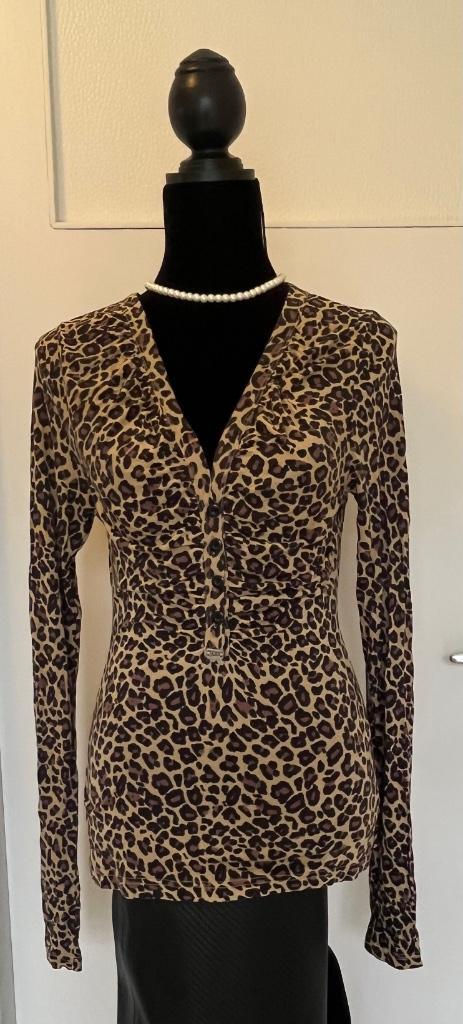 Pussy Deluxe top panterprint maat 40, Kleding | Dames, Tops, Gedragen, Maat 38/40 (M), Bruin, Lange mouw, Verzenden