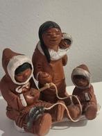 Zeldzaam vintage keramiek kunstbeeld  - Eskimo's, Antiek en Kunst, Ophalen of Verzenden