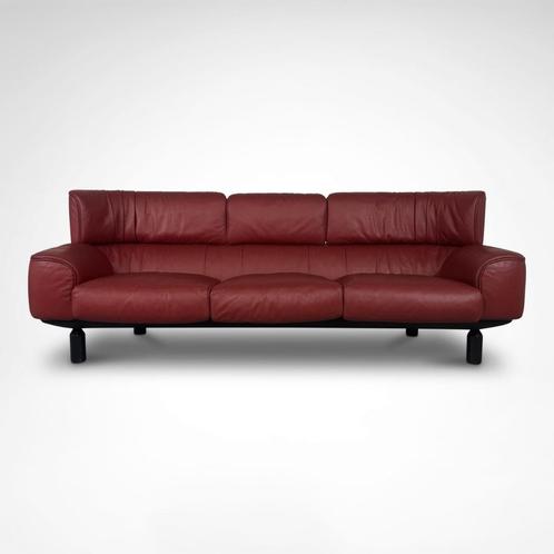 Bull 3-zitter sofa leder Gianfranco Frattini Cassina 1987, Huis en Inrichting, Banken | Bankstellen, Gebruikt, Rechte bank, Driepersoons