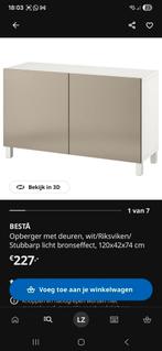 Nieuwe Besta kast met bronzen deurtjes - 120x42 cm, Overige materialen, Met deur(en), 100 tot 150 cm, Nieuw