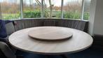 Eiken Ronde Tafel 235cm + Draaiplateau - Super White, Huis en Inrichting, Tafels | Eettafels, Ophalen, 200 cm of meer, Super white
