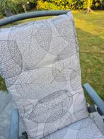 4 verstelbare  tuinstoelen met tuinkussens. 7 standen, Ophalen, Gebruikt, Kunststof, Verstelbaar