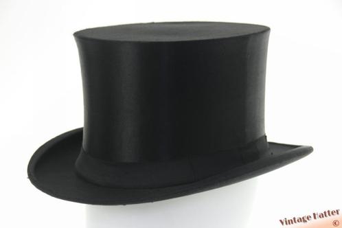 vouwbare hoge hoed Albert Eckenbrecker zwart satijn 56,5, Kleding | Heren, Hoeden en Petten, Gedragen, Hoed, 57 cm (M, 7⅛ inch) of minder