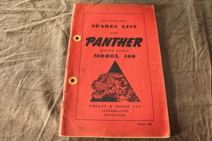 Panther Model 100 1951 motorcycle parts list M100, Motoren, Handleidingen en Instructieboekjes, Overige merken, Verzenden