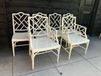 Chippendale Bamboe Stoelen met en zonder leuning, Huis en Inrichting, Stoelen, Ophalen, Gebruikt, Wit, Vijf, Zes of meer stoelen