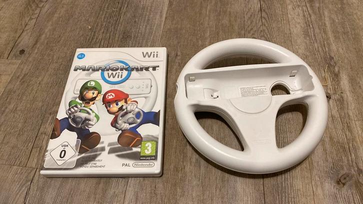 Mario kart compleet met handleiding en stuurtje, Spelcomputers en Games, Games | Nintendo Wii, Zo goed als nieuw, Platform, 3 spelers of meer