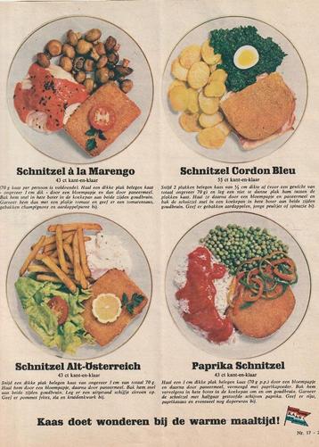 retro reclame 1966 Kaas zuivel cordon blue schnitzel beschikbaar voor biedingen