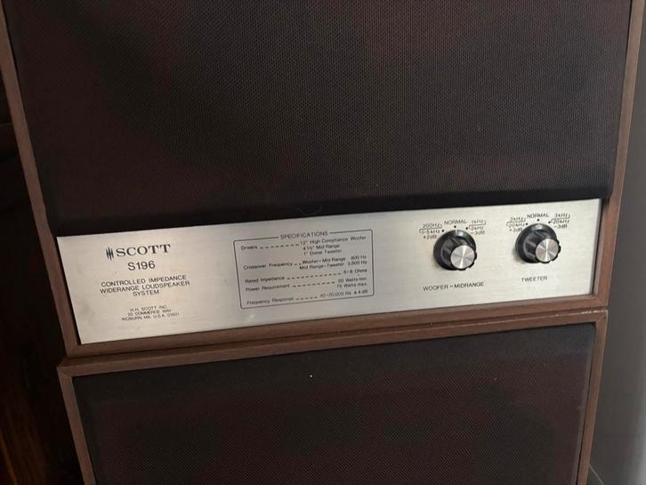 Scott S196 Boxen Set - Vintage Speakers, Audio, Tv en Foto, Luidsprekers, Gebruikt, Front, Rear of Stereo speakers, 60 tot 120 watt