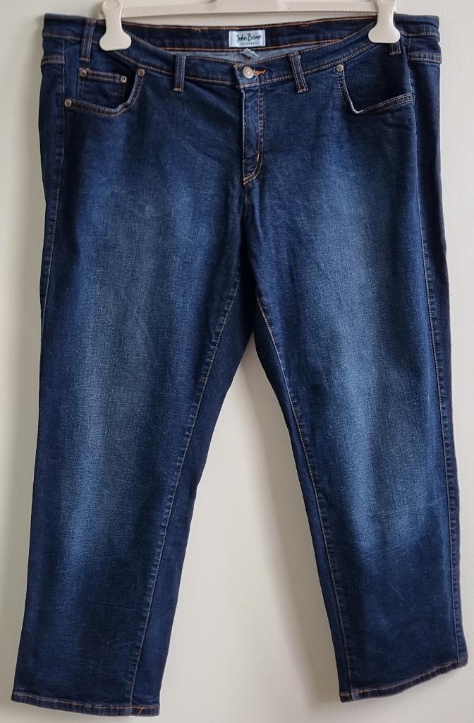 John Baner donkerblauwe stretchy jeans mt. 52, Kleding | Dames, Grote Maten, Zo goed als nieuw, Broek of Spijkerbroek, Blauw, Ophalen of Verzenden