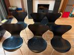 6 Fritz Hansen Arne Jacobsen stoelen, Huis en Inrichting, Stoelen, Ophalen, Gebruikt, Zwart, Vijf, Zes of meer stoelen