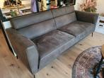 Xooon Lederen Bank Donkergrijs - 2/3-zits - Perfecte Staat!, Huis en Inrichting, Banken | Bankstellen, Ophalen, Rechte bank, Modern