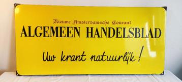 Emaille bord Nieuwe Amsterdamsche Courant (NRC)  beschikbaar voor biedingen