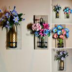 Nieuw! Muur vaas op hout / wandvaas / schilderij met boeket, Nieuw, Ophalen of Verzenden, Schilderij, Minder dan 50 cm