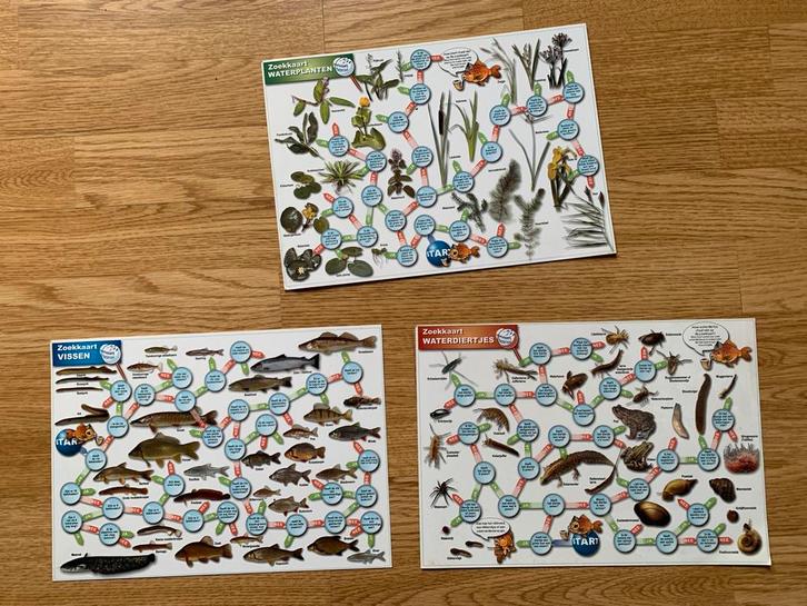 Zoekkaarten “Waterplanten, Vissen en waterdiertjes “, Hobby en Vrije tijd, Kaarten | Zelf maken, Overige typen, Overige thema's