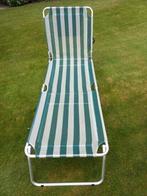 Ligbed Stretcher 3 standen opvouwbaar nieuw groen gestreept, Tuin en Terras, Ligbedden, Ophalen, Nieuw, Aluminium