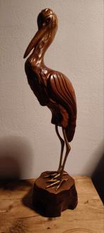 Houten Vogelbeeld Kraanvogel Ibis Mid-Century, Ophalen