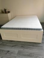 Ikea Brimnes bed met lattenbodem, Ophalen, Wit, Tweepersoons, 140 cm