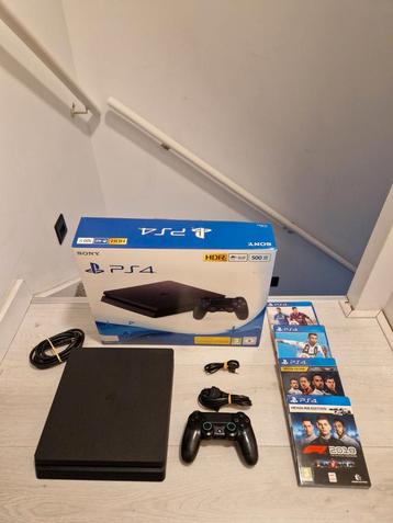 PS4 Slim 500GB + Controller + Games! beschikbaar voor biedingen