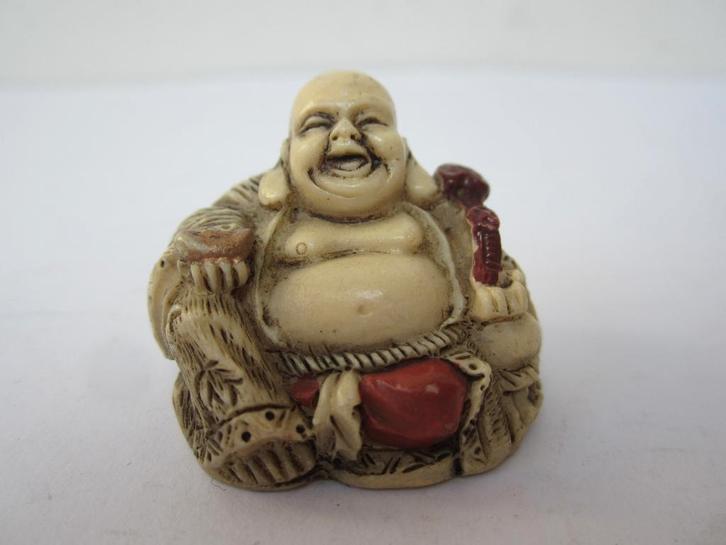 Oud lachend boeddha beeldje #6894, Huis en Inrichting, Woonaccessoires | Boeddhabeelden, Gebruikt, Ophalen of Verzenden