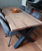 Super mooie Eiken houten boomstam tafel, Ophalen, 200 cm of meer, 50 tot 100 cm, Zo goed als nieuw