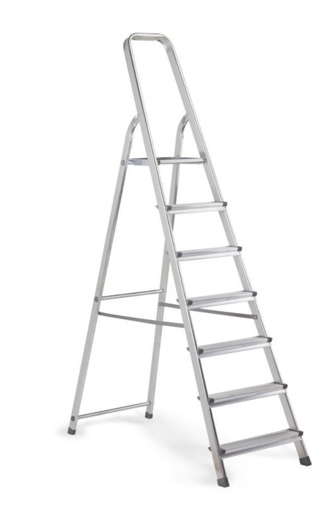 Huishoudtrap 7 treden aluminium, Huis en Inrichting, Overige Huis en Inrichting, Nieuw, Ophalen