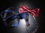2 vlinderdasjes rood en blauw, Kleding | Heren, Stropdassen, Ophalen of Verzenden, Zo goed als nieuw, Rood, Effen