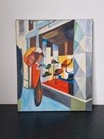 Kubistisch modernistisch schilderij kleurrijk, Antiek en Kunst, Ophalen of Verzenden