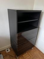 Donkerbruine ladenkast/deurtje/4 schappen, Huis en Inrichting, Kasten | Ladekasten, Ophalen, Gebruikt, 1 of 2 laden, 100 tot 150 cm