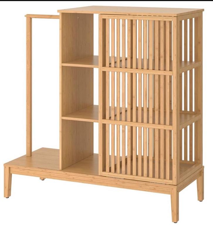 IKEA Nordkisa Bamboe kledingkast - Zo Goed Als Nieuw!, Huis en Inrichting, Kasten | Kledingkasten, Zo goed als nieuw, 100 tot 150 cm