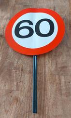 60 jaar verjaardag, bord en ballonen, Ophalen of Verzenden, Zo goed als nieuw, Versiering, Verjaardag